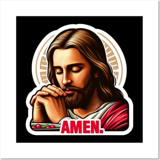 Pray Before Meal Amen meme Jesus Christ My Lord My Savior Posters and Art